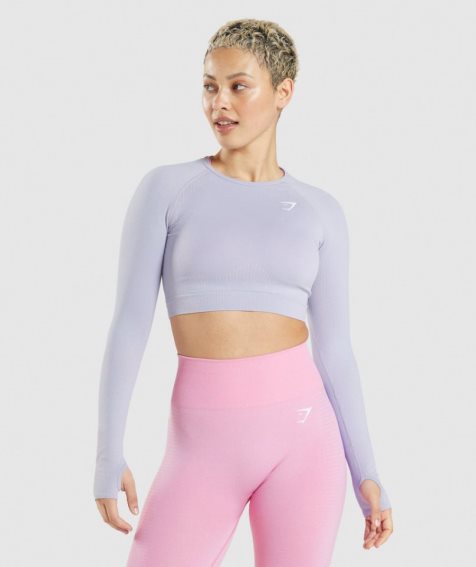 Przycięte Topy Gymshark Vital Seamless 2.0 Damskie Głęboka Niebieskie | PL 324IHR